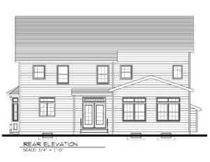 Rear Elevation B&W- 129 Brightwood Ave.