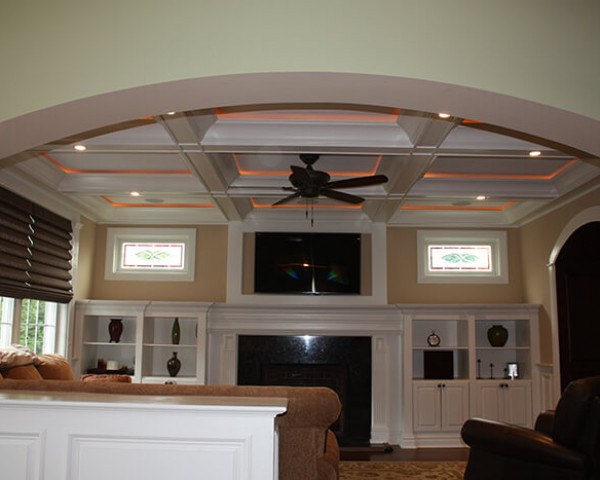 Family Room with Built Ins