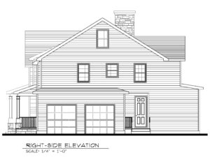 407 Quantuck Lane, Westfield- Right Elevation B&W