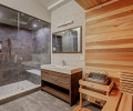 Basement Bathroom With Sauna and Steam Shower