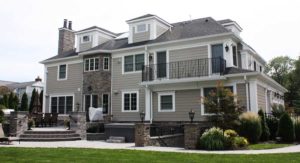 Custom Home Backyard in Westfield NJ