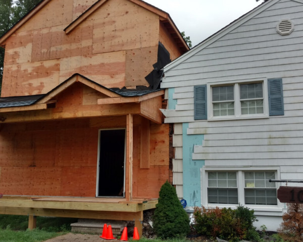 Front Elevation During Construction