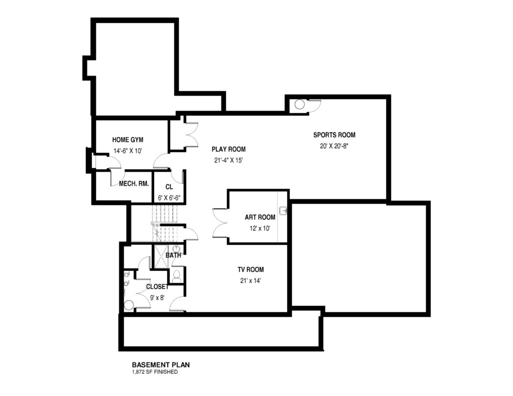 Basement Floor Plan - Premier Design Custom Homes