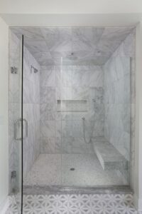 Master Shower with Floating Bench