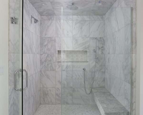 Master Shower with Floating Bench