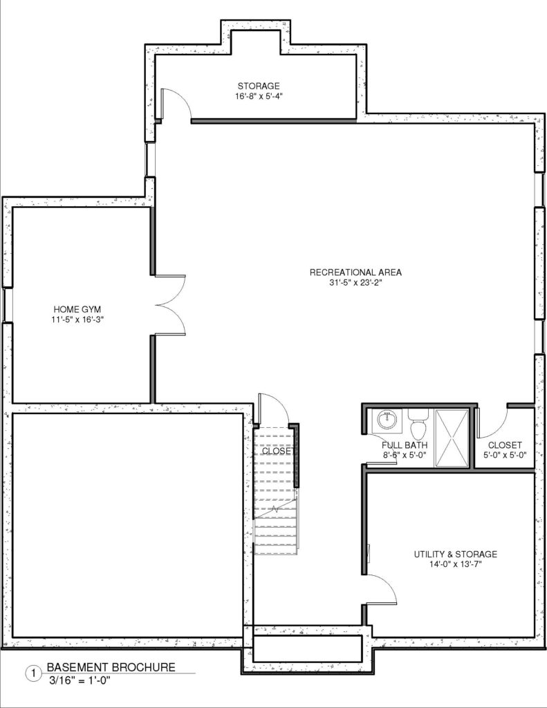 Finished Basement Plan - Premier Design Custom Homes